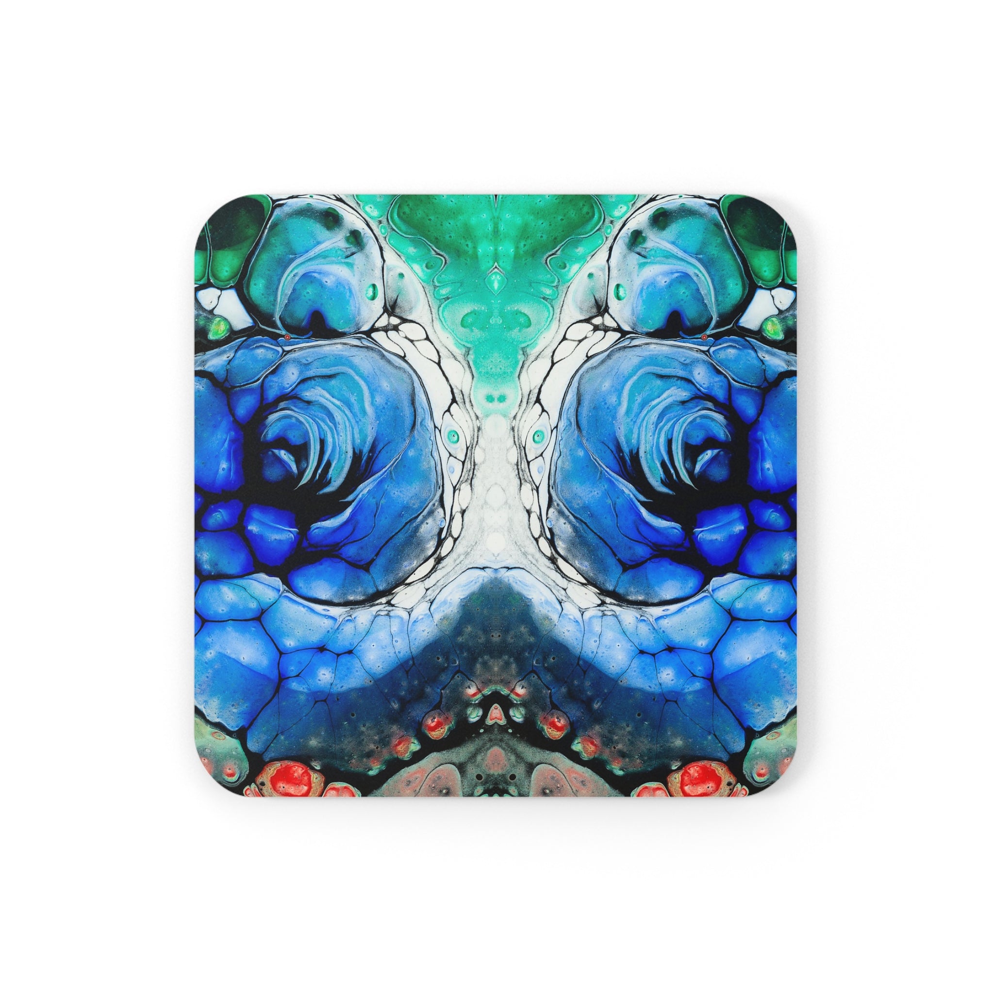 Cameron Creations - Blue Coil Portal - Stylish Coffee Coaster - Square Front