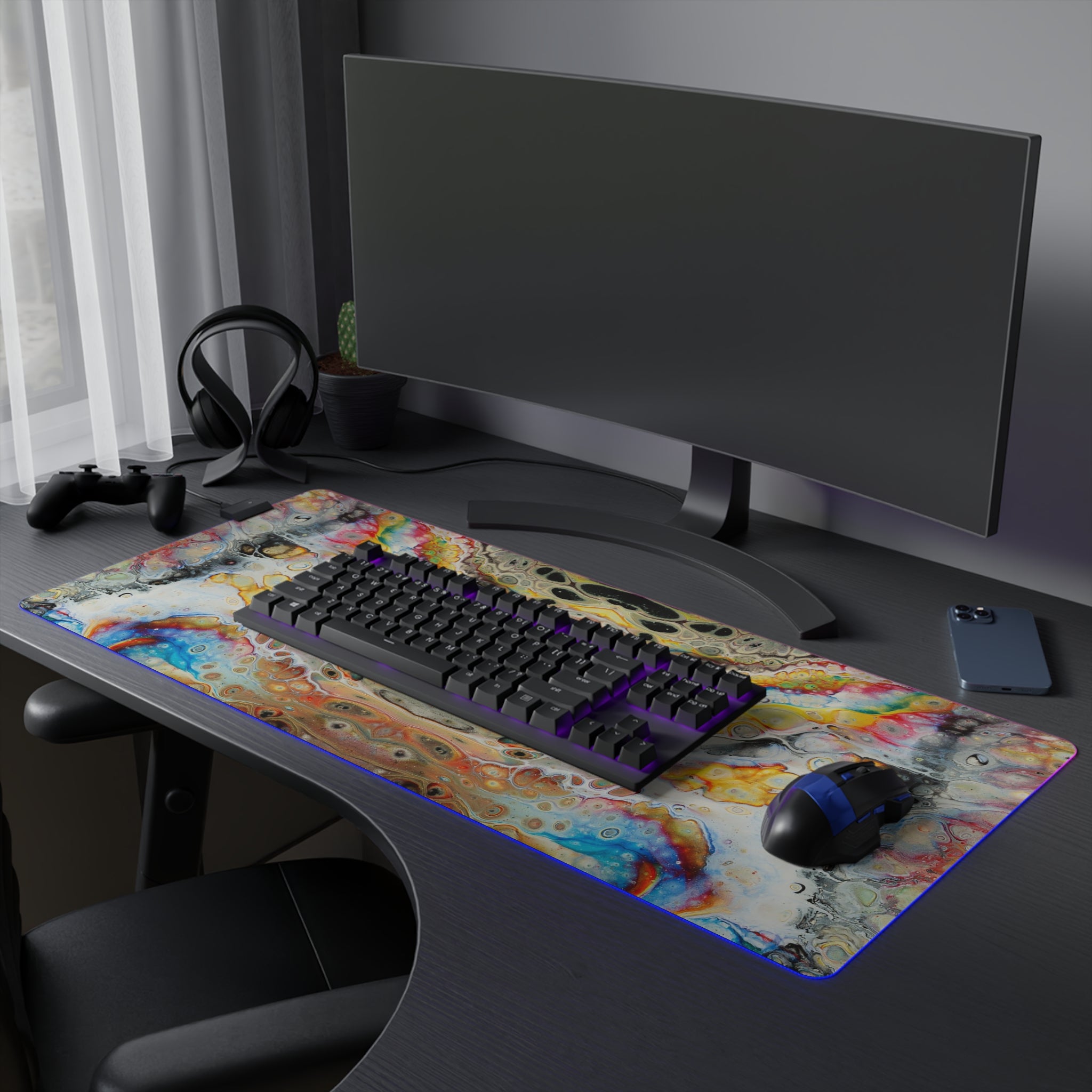 Cameron Creations - LED Gaming Mouse Pad - Universal Collision - Concept 1