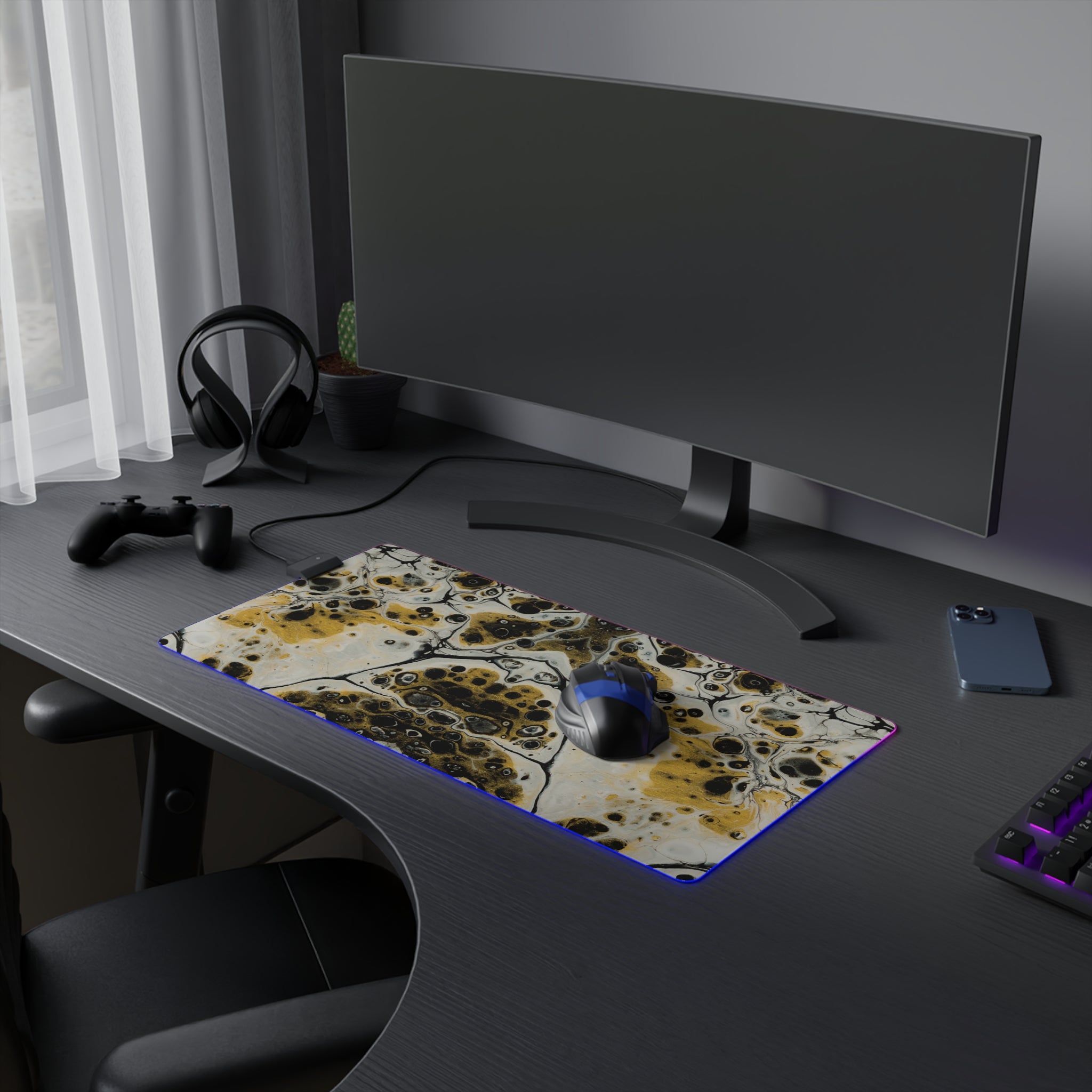 Cameron Creations - LED Gaming Mouse Pad - Golden Ghosts - Concept 4