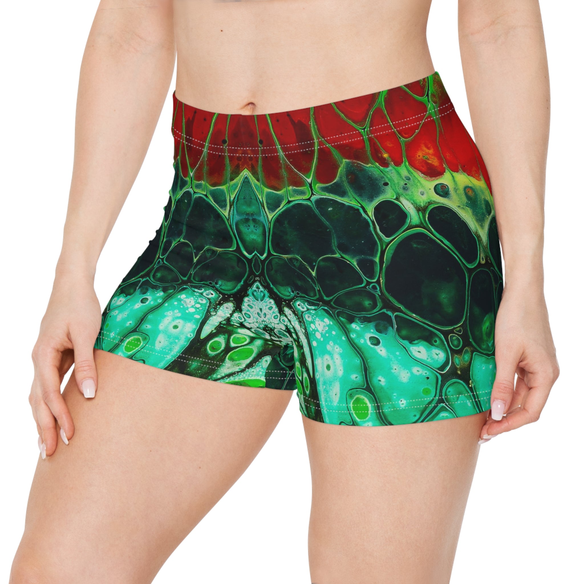 Womens Sports Shorts - Celltopia Constellation - Front