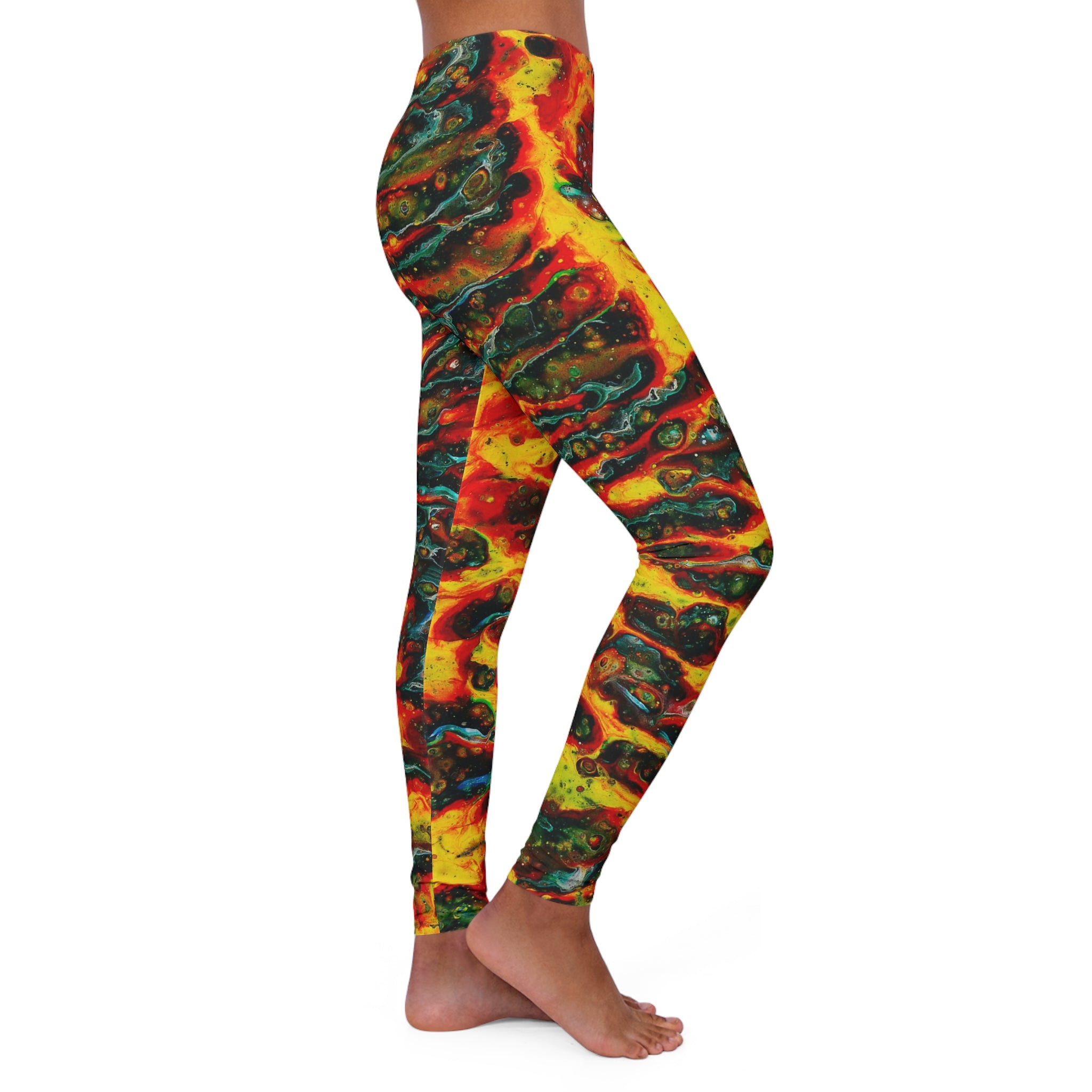 Women's Casual Leggings - Floating Flames - Right