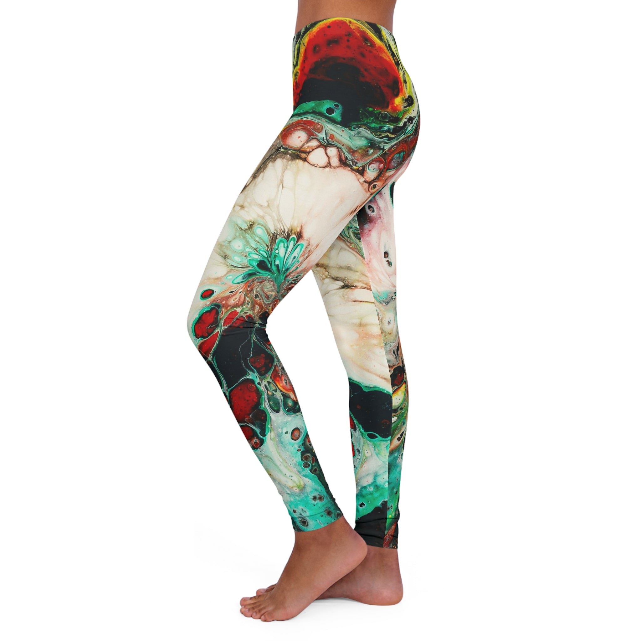 Women's Casual Leggings - Flowers Of The Galaxy - Left