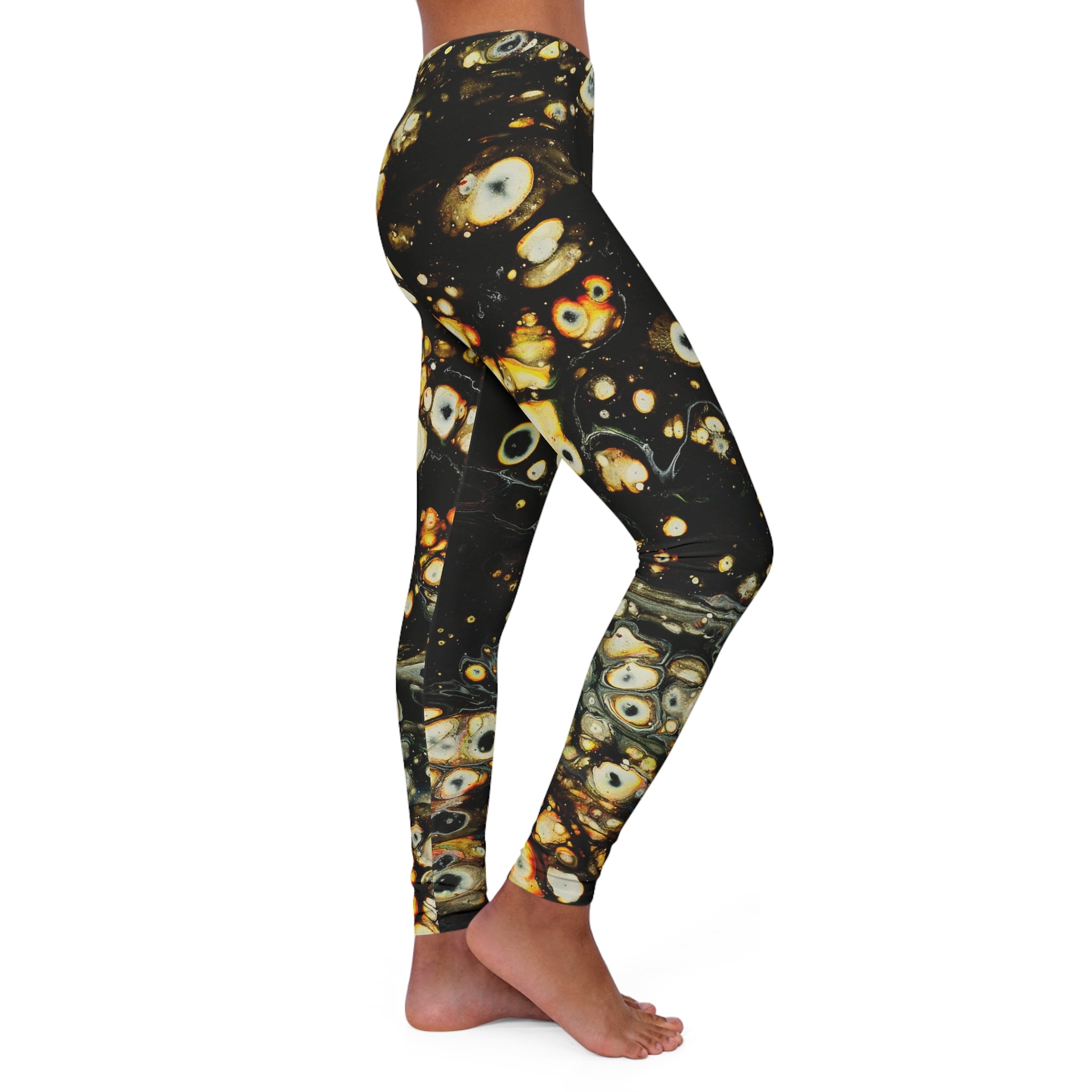 Women's Casual Leggings - Microbial Pool - Right