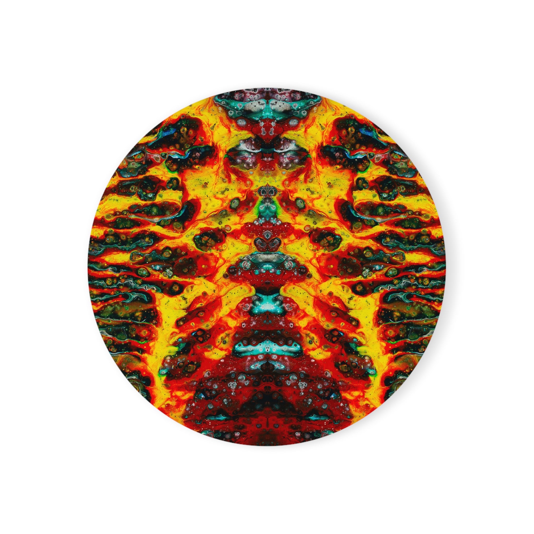 Cameron Creations - Floating Flames - Stylish Coffee Coaster - Circle Front