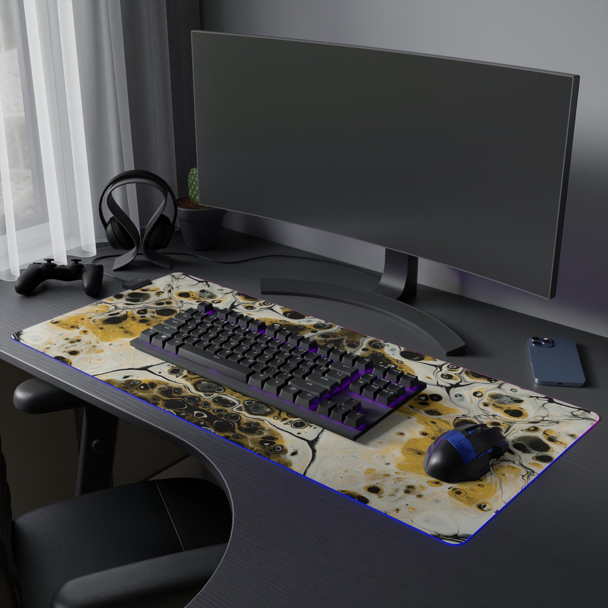 Cameron Creations - LED Gaming Mouse Pad - Golden Ghosts - Concept 1