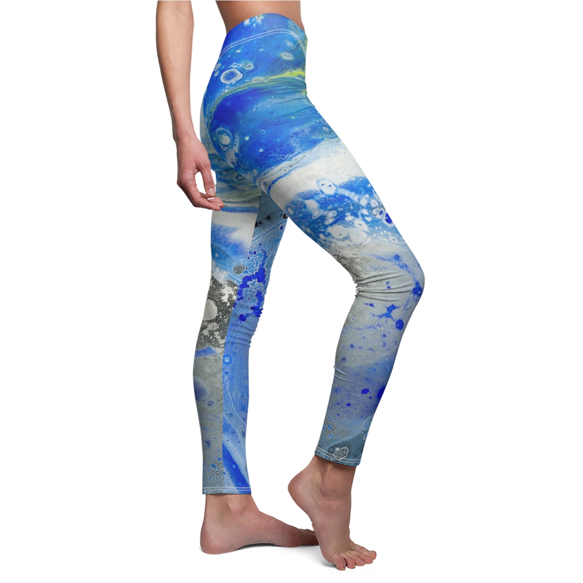 Women's Casual Leggings - Electric Blue - Right