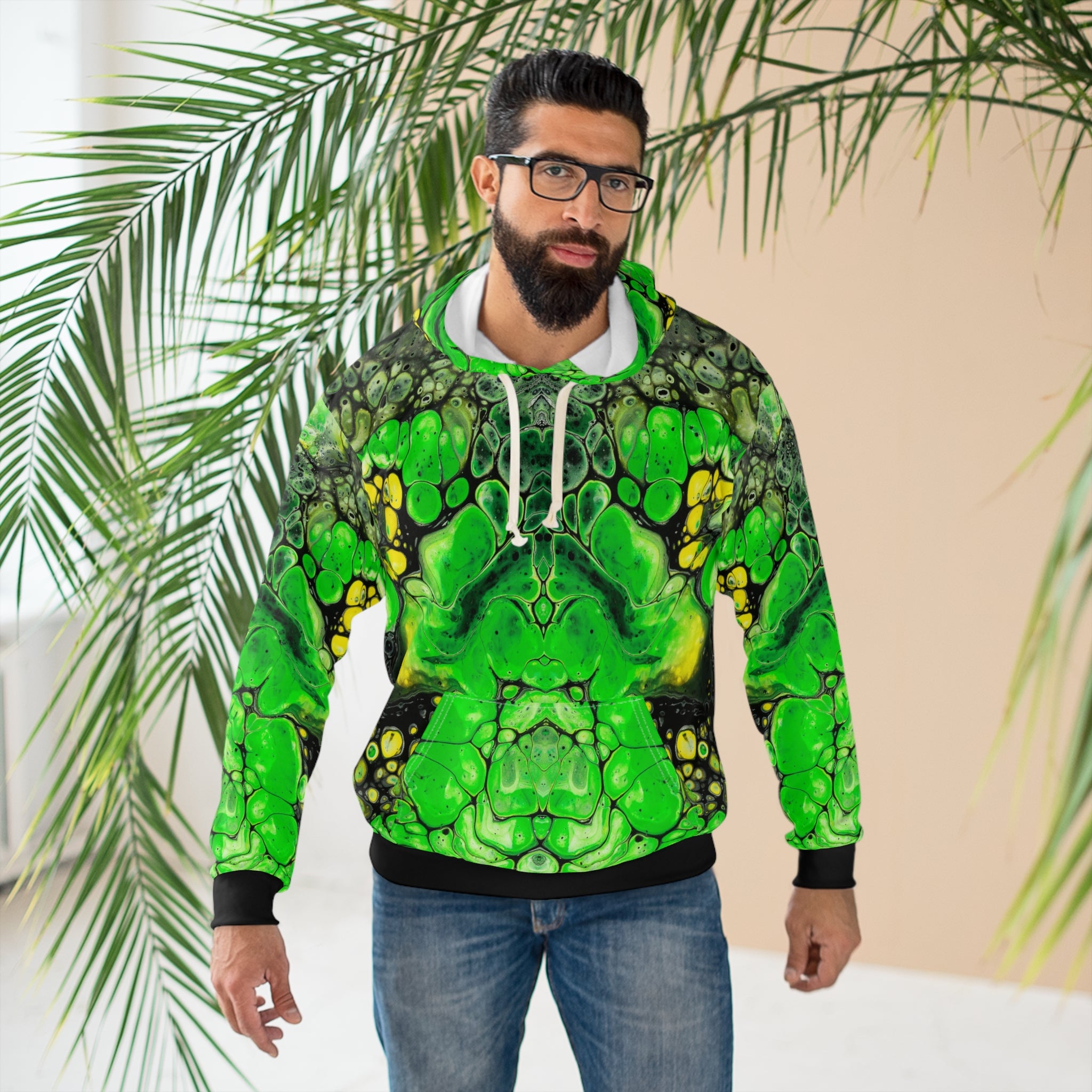 Cameron Creations - Green Galaxy - Pullover Hoodie - Male 2