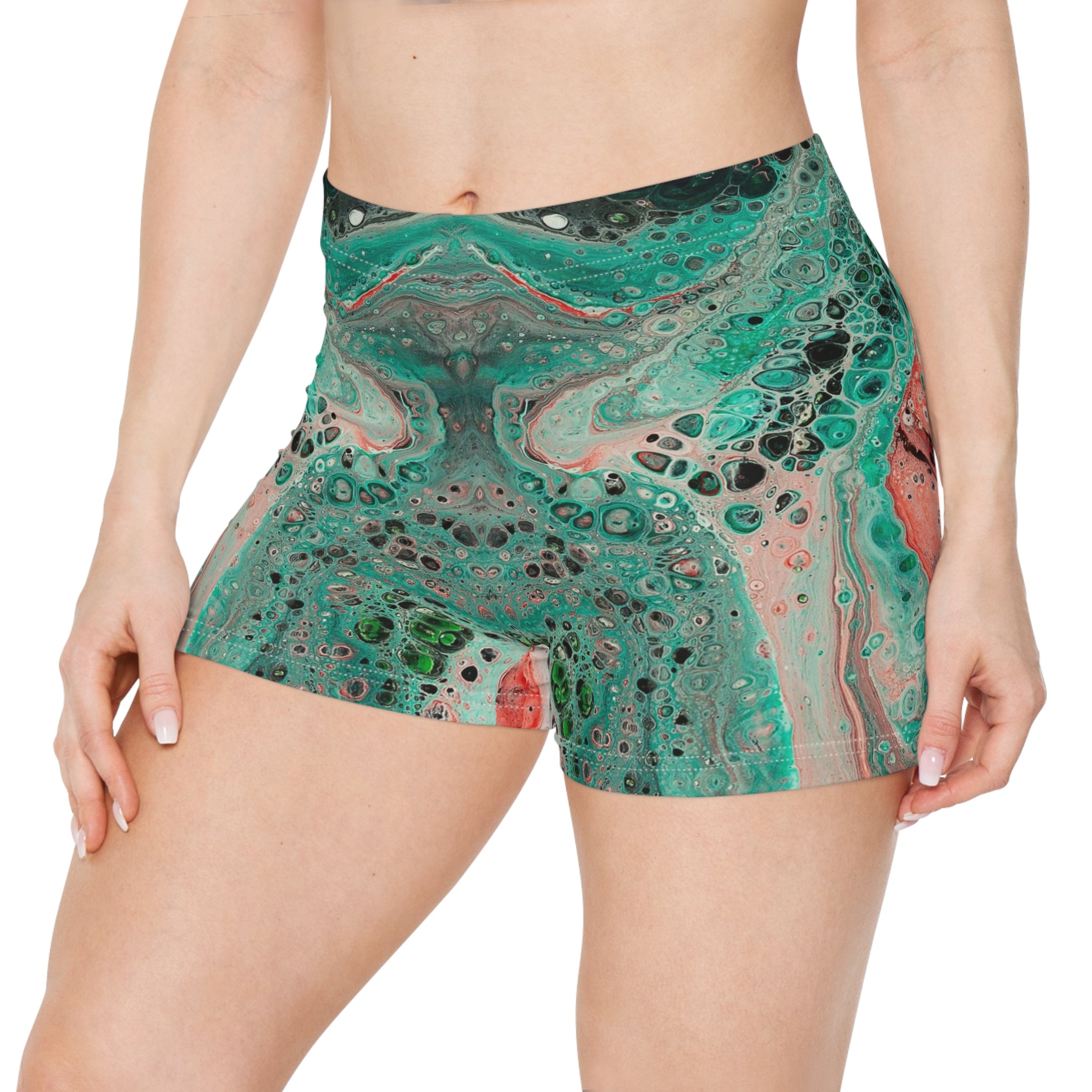 Womens Sports Shorts - Funky Fish - Front
