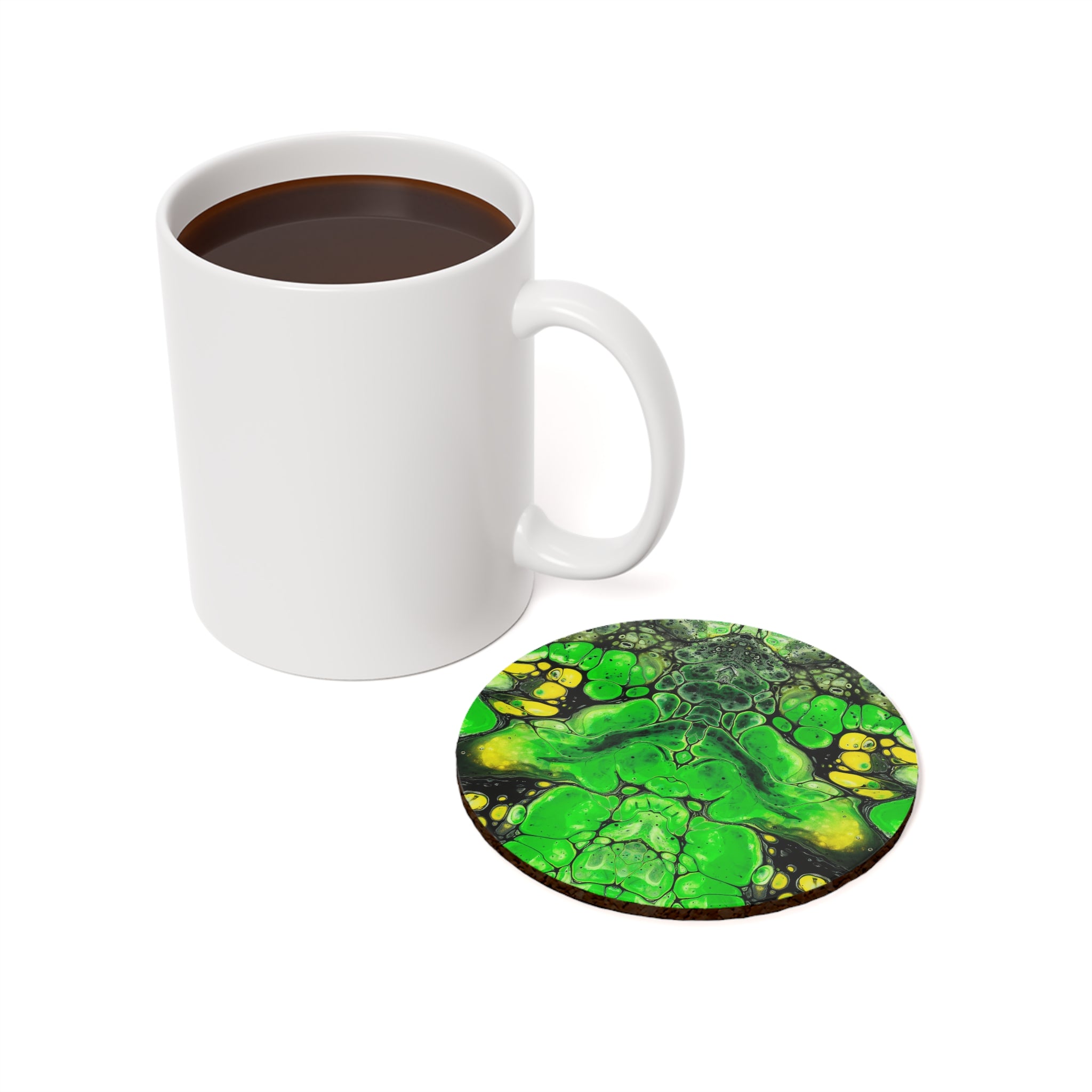Cameron Creations - Green Galaxy - Stylish Coffee Coaster - Context Circle