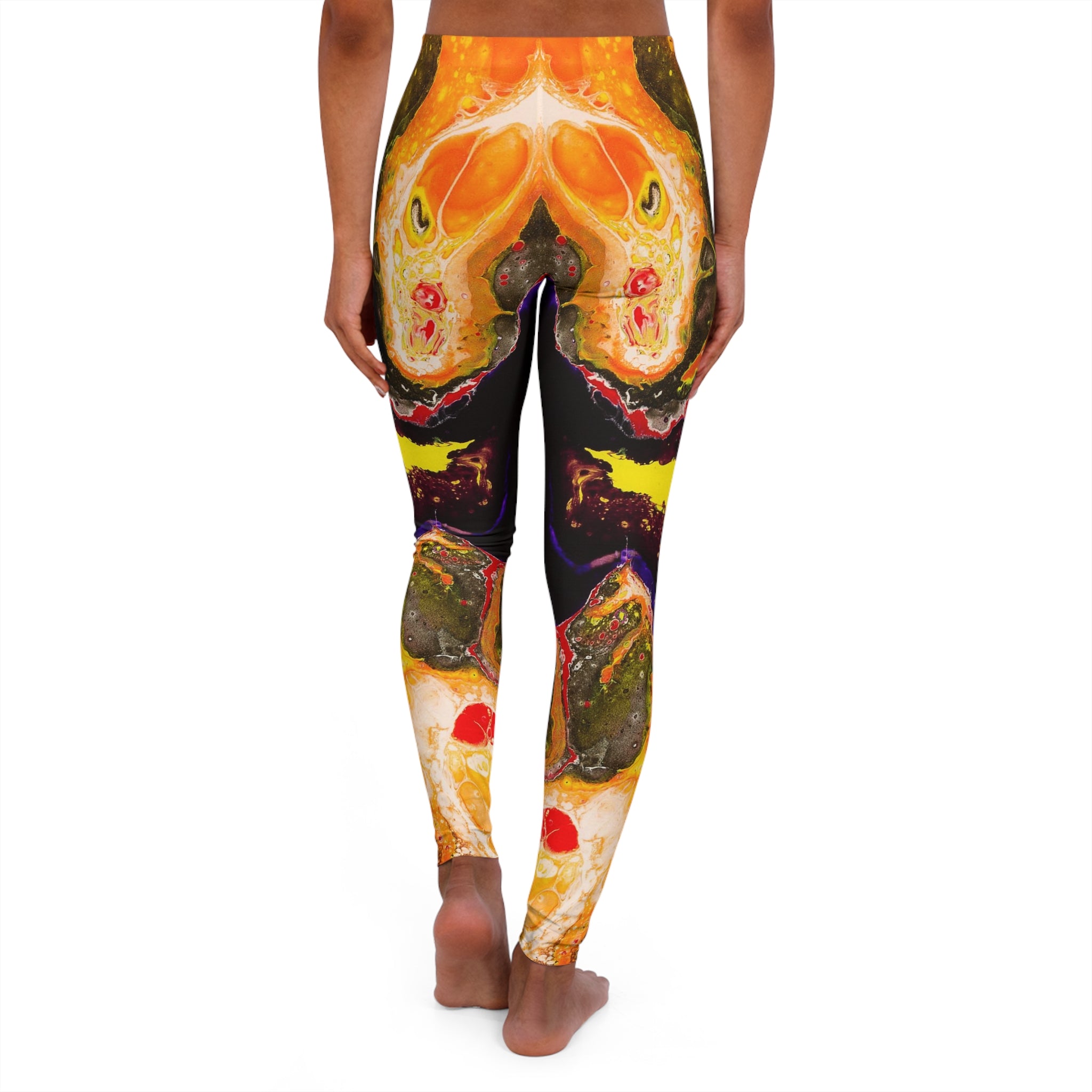 Women's Spandex Leggings - Organic Orange - Back