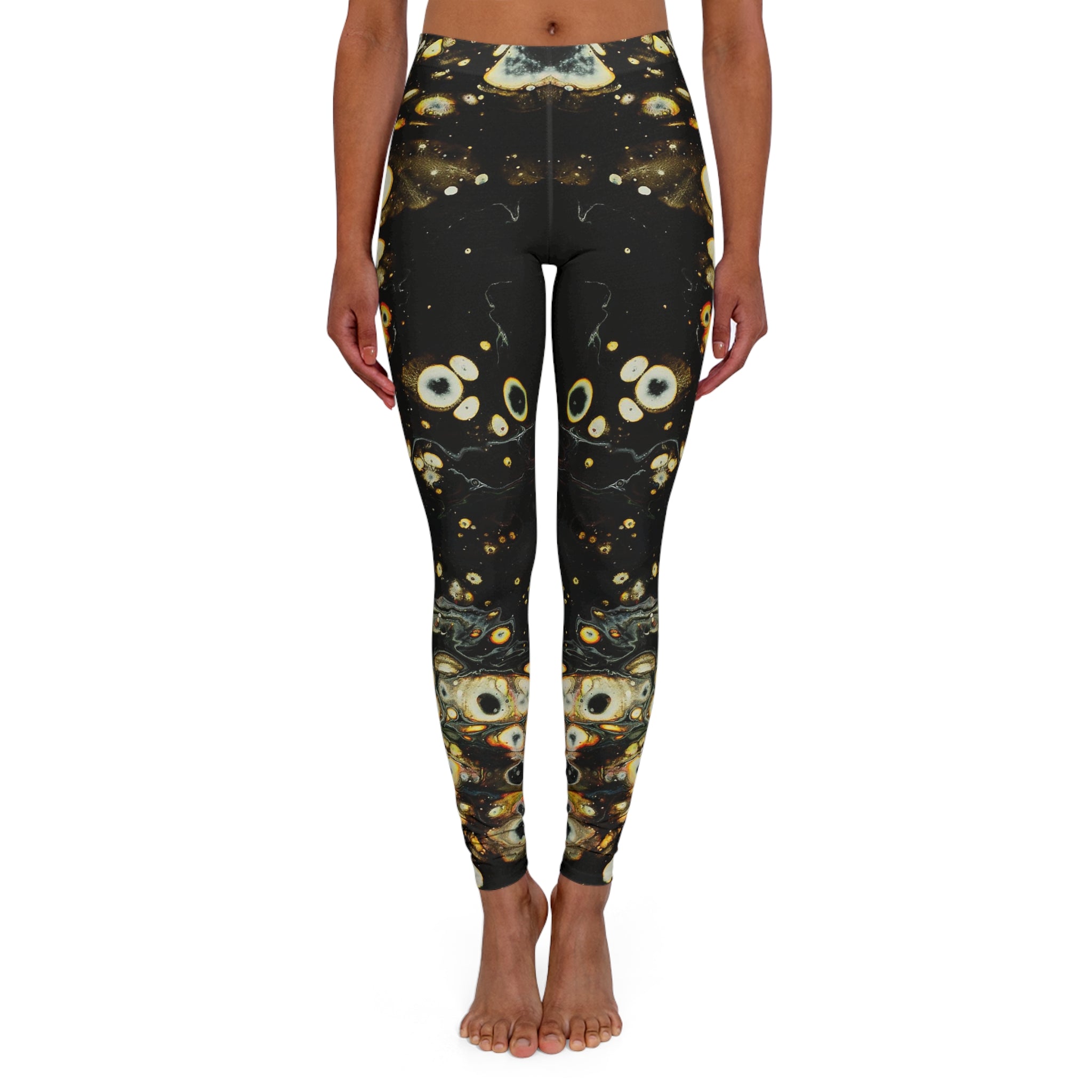 Women's Casual Leggings - Microbial Pool - Front