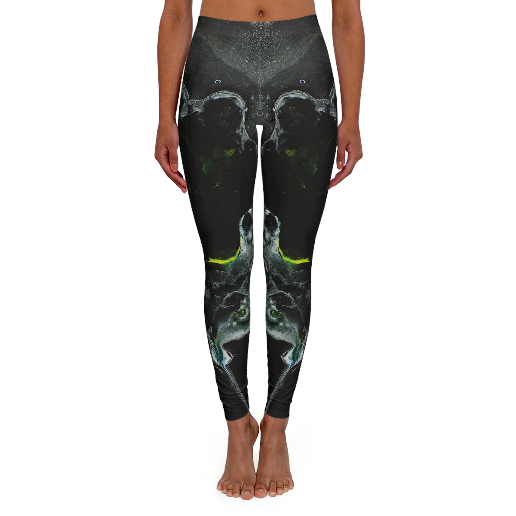 Women's Spandex Leggings - Disruption In Time - Front