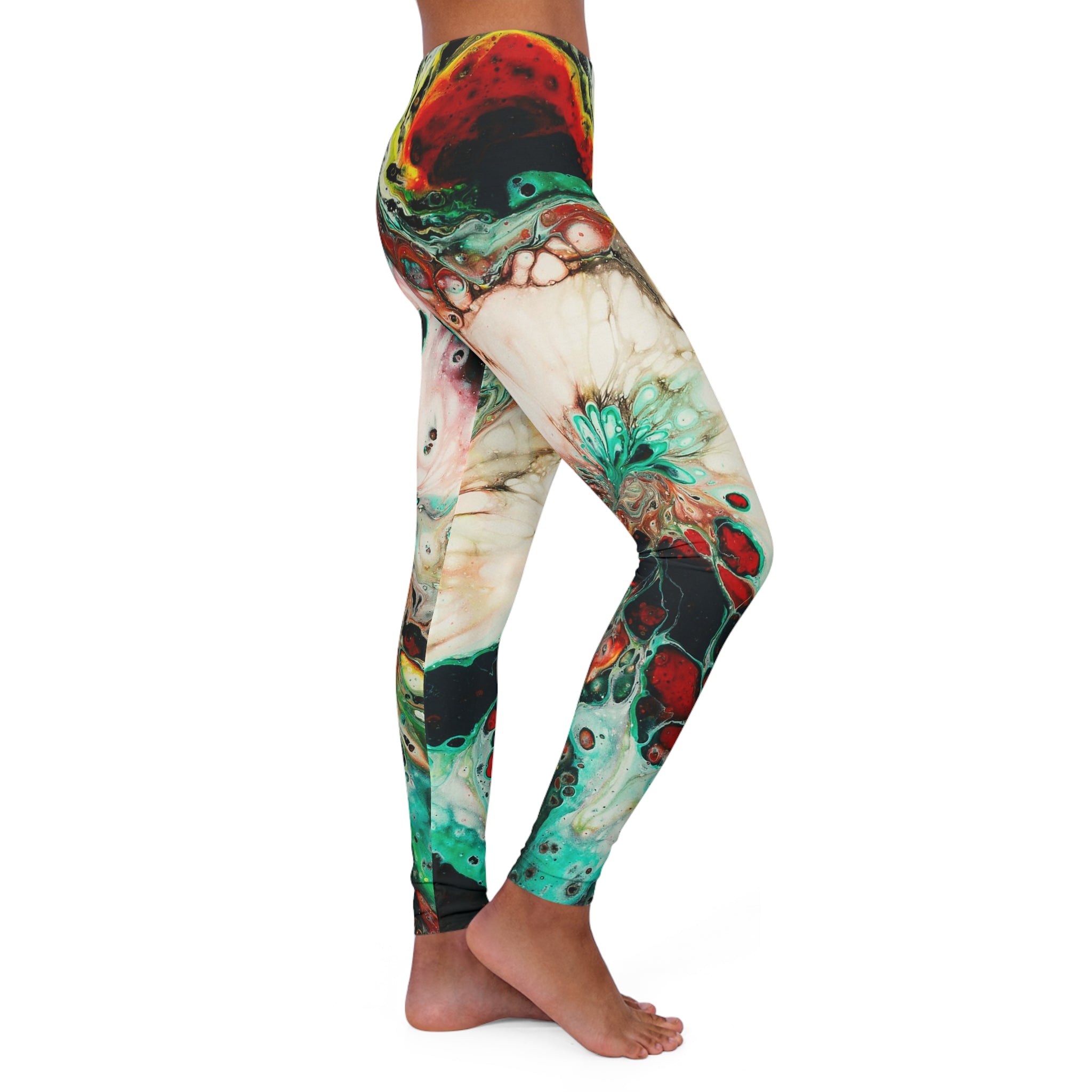 Women's Casual Leggings - Flowers Of The Galaxy - Right