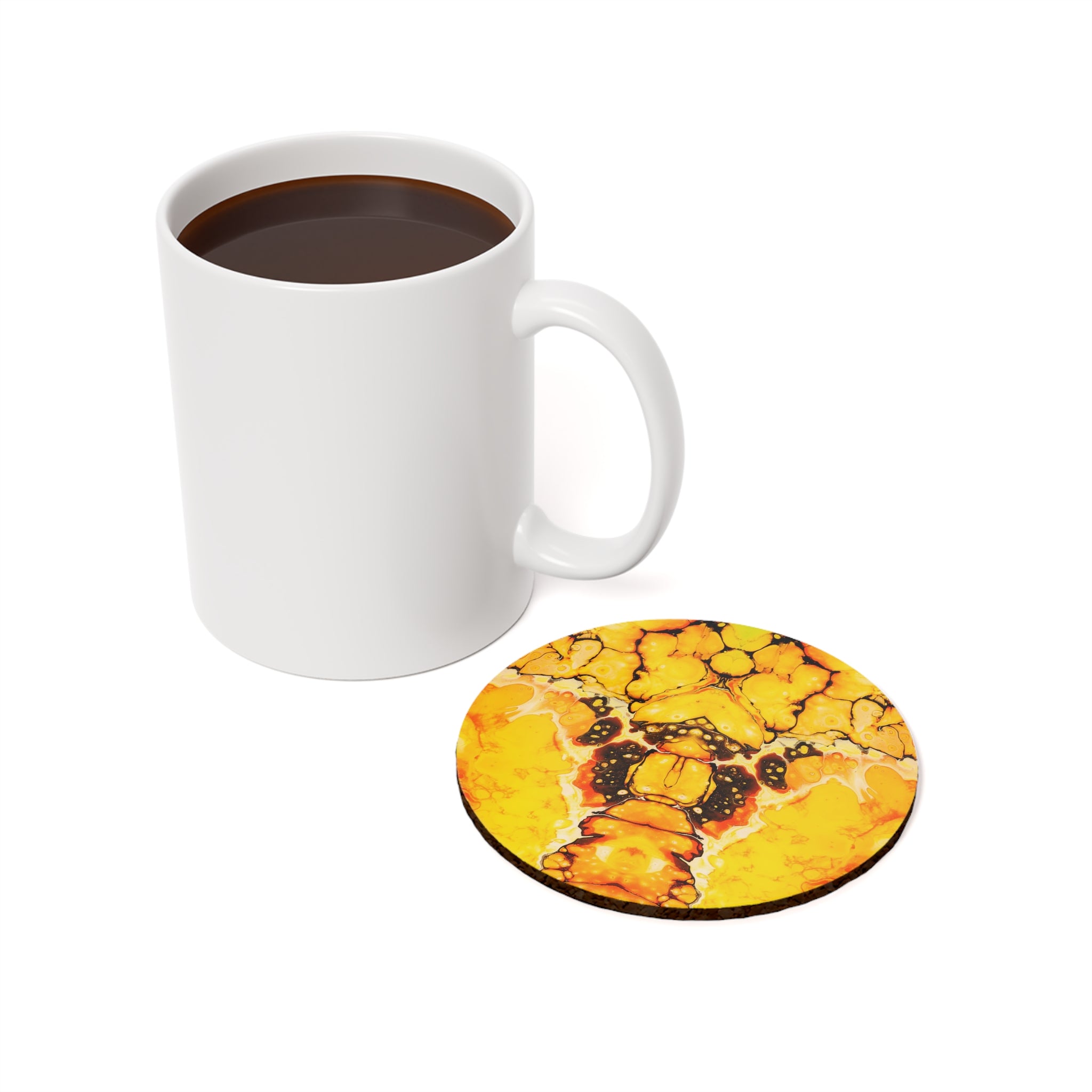 Cameron Creations - Surface Of The Sun - Stylish Coffee Coaster - Context Circle