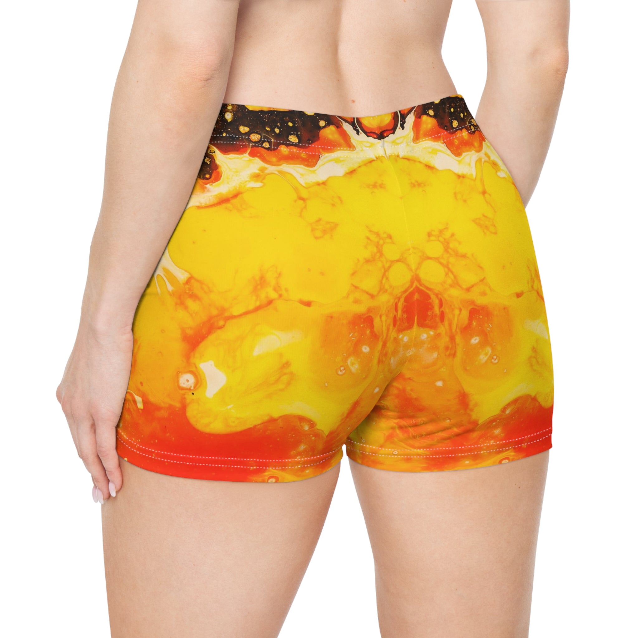 Womens Sports Shorts - Surface Of The Sun - Back