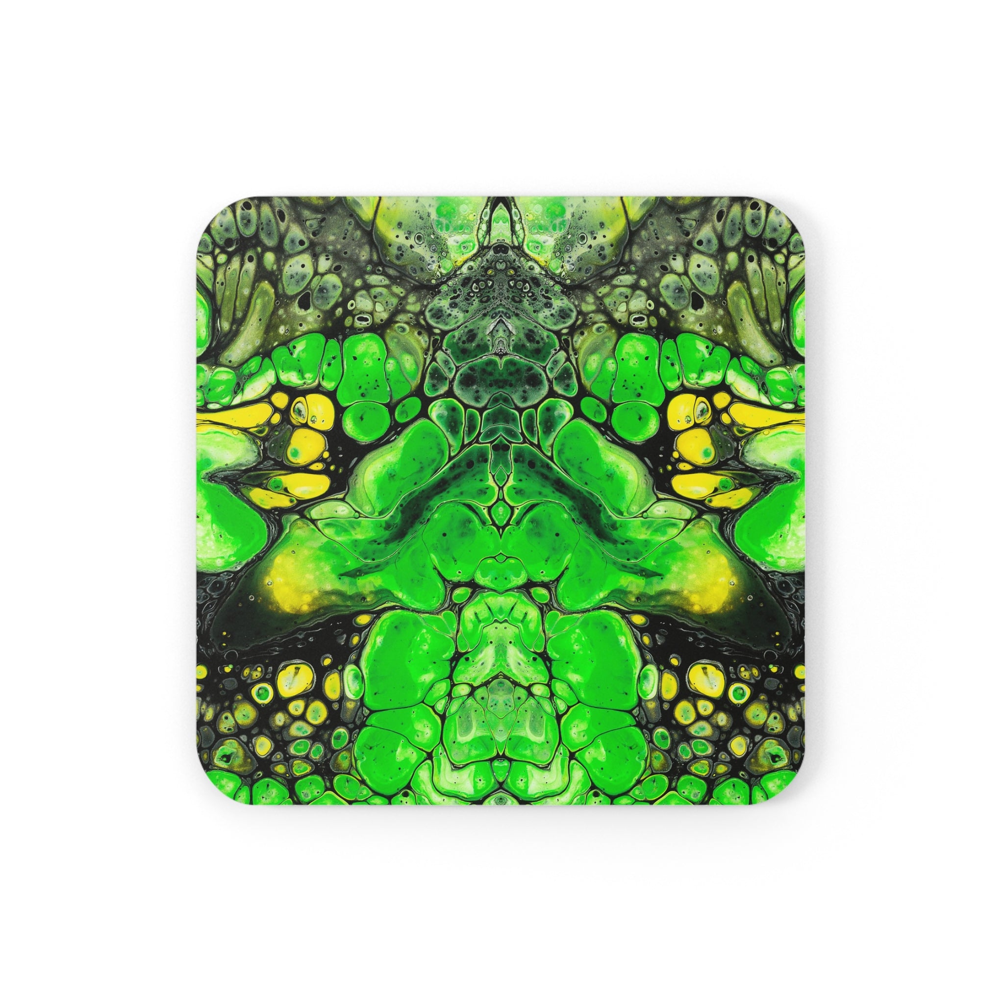 Cameron Creations - Green Galaxy - Stylish Coffee Coaster - Square Front