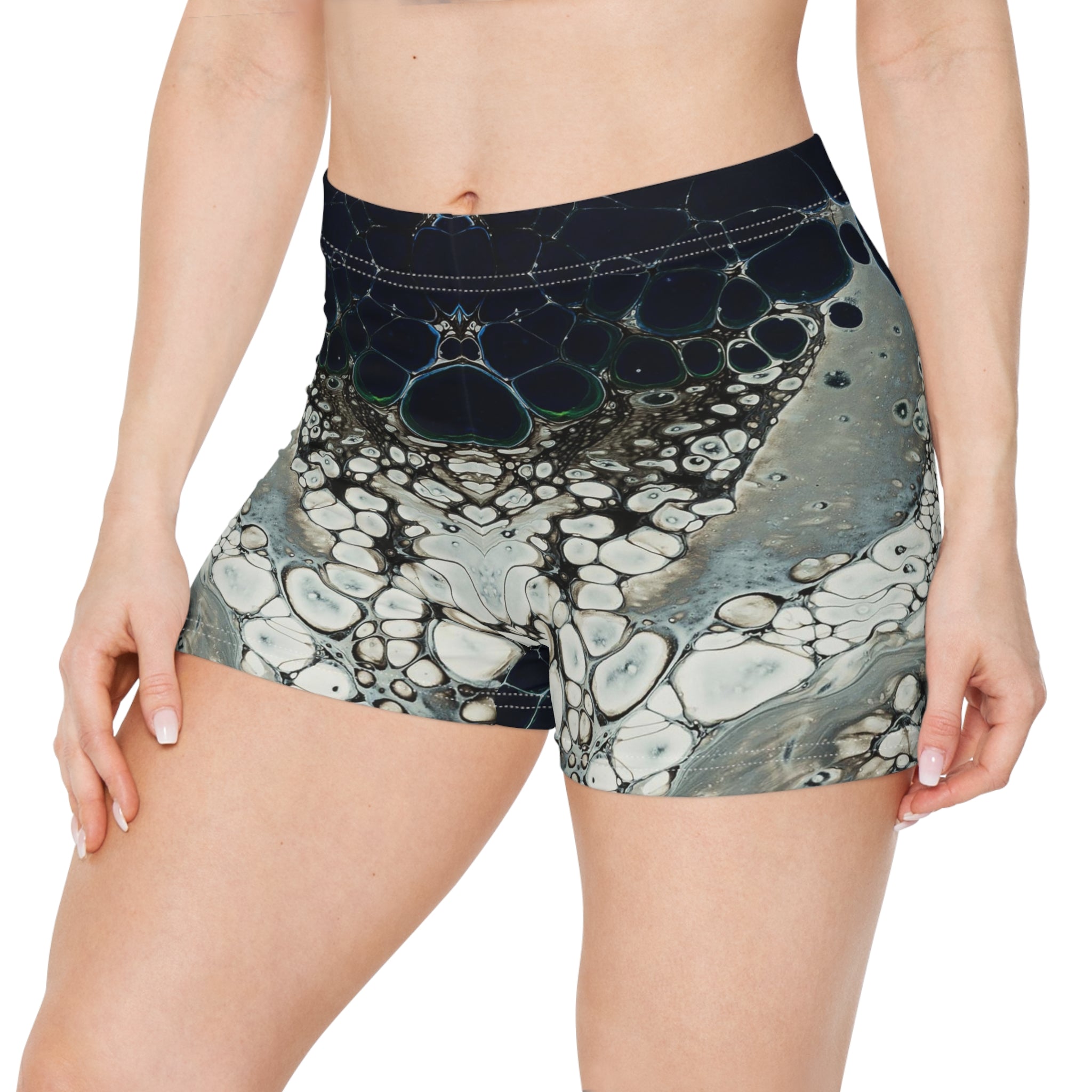 Womens Sports Shorts - Celestial Roads - Front