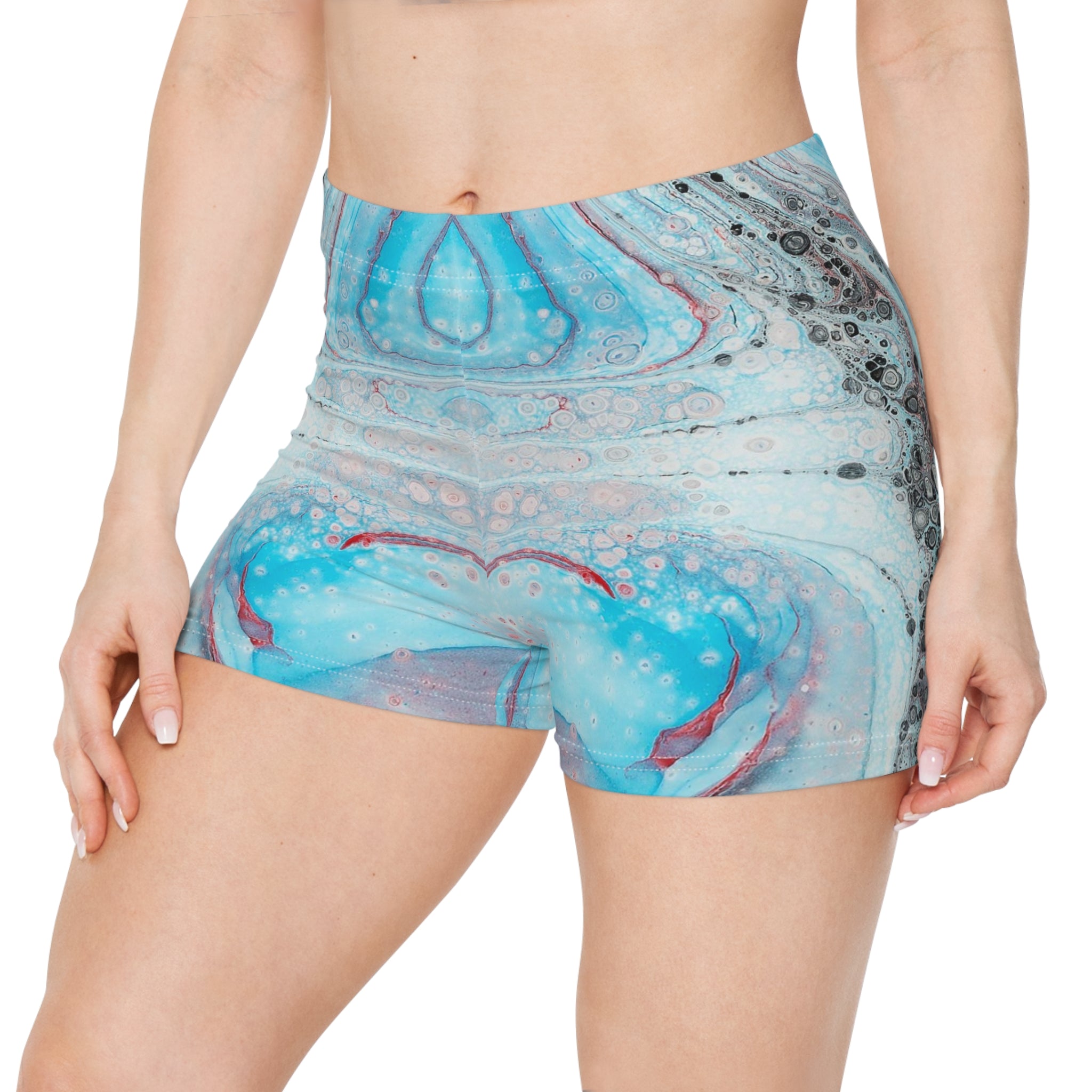 Women's Sport Shorts - Galactic Wave - Front