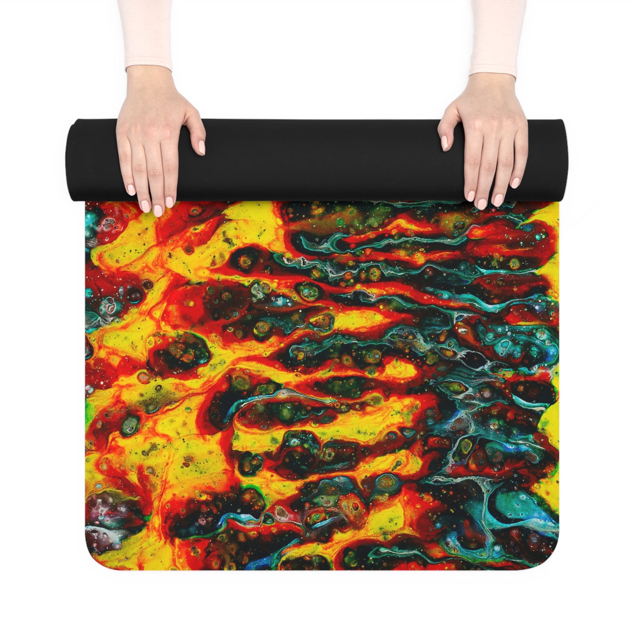 Floating Flames - Rubber Yoga Mat