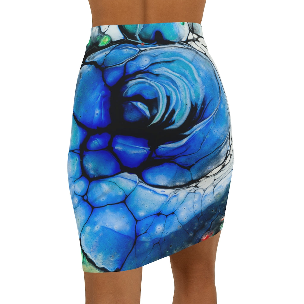 Blue Coil Portal - Women's Mini Skirt - Cameron Creations Ltd.